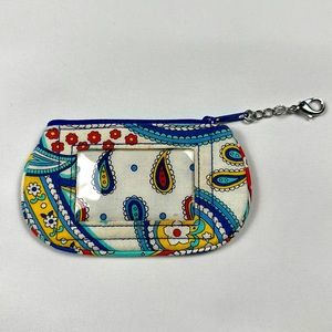 Vera Bradley small paisley change purse with ID slot and hook